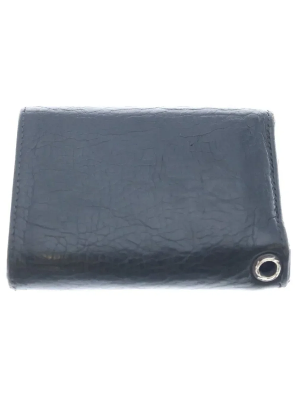Chrome Hearts 3 Fold Cross Ball Button Leather Wallet Black